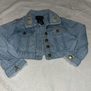 Embroidered Light Blue Denim Jacket for girl kid